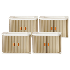 Yeya也雅 捲門折疊收納盒 2入/盒, 白色, PP材質, 尺寸約26.8x16.3x18.2cm, 4個