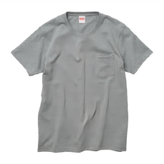 United Athle 厚磅口袋短T, 100%純棉, 耐洗耐穿不易鬆脫, 左胸五角口袋設計, S, 麻灰色