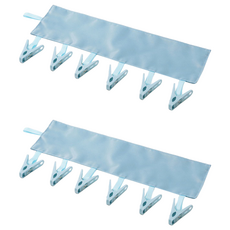 FANCY LIFE 旅行布衣架, 藍色, 2個 - 輕巧便攜，多夾設計，旅行晾曬必備