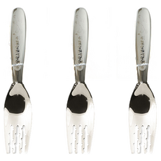 KOM 316不鏽鋼童書聯名兒童叉, 愛吃青菜的鱷魚, 13.3 × 2.7cm, 3個