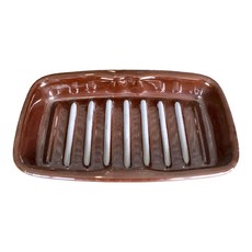 日本制 飴釉耐熱瀝油烤皿 - 21cm x 14cm 陶瓷, 1個, 棕色