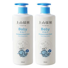 tsaio 上山採藥 寶貝洗髮沐浴二合一泡泡露，純淨皂香，500ml, 2瓶
