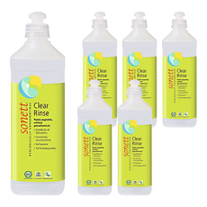 Sonett 律動 洗碗機專用光潔劑，純植物性，不含石油化學成分，適用於所有洗碗機，濃縮型，經濟實惠，100%可生物降解, 500ml, 6瓶