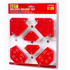 DZT 鐵工用角度吸鐵定位器 6件組 紅色, 11078A, 1組