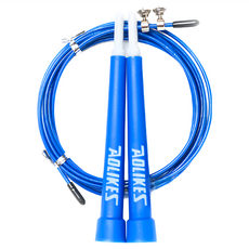 AOLIKES 奧力克斯 超值鋼絲跳繩 運動健身 PVC鋼絲繩, 繩長300cm 握把14.5cm, 藍色, 1個