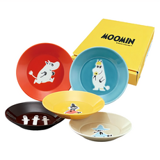yamaka 山加商店 陶瓷盤5件組 - MOOMIN 慕敏系列，日本產, 直徑13.5 x 2.5cm, 1組