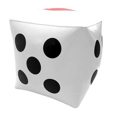 WEKO 充氣骰子玩具 PVC塑膠 20*20*20cm, 白色 + 黑色 + 紅色, 1個