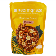 Amazin' Graze 堅果穀物燕麥脆片 香蕉蜂蜜 無油炸 無農藥殘留 高纖 250g, 1包