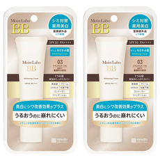 MEISHOKU 明色 MoistLabo美白精華BB霜 SPF50+ PA++++, 遮蓋細紋 改善膚色不均, #03健康, 30g, 2條