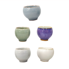 五大名窯 品茗杯茶組 燈籠杯款 Set 5 陶瓷材質, 彩色, 1組
