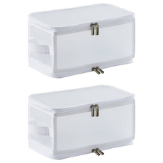 OP 生活 無印風透明收納箱 6.7L 帶提手, 透明, 2個