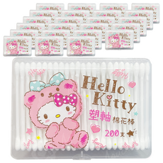 Hello Kitty 凱蒂貓 塑軸棉花棒 200支, 24包