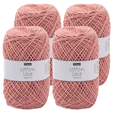 Linea 棉質蕾絲線, 102 粉色, 4捲