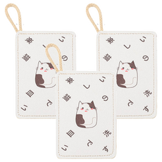 UTOOKII 貓咪印花木漿棉/絲瓜絡雙面菜瓜布, 10cm x 15cm, 3個, 1入