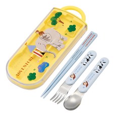 Skater 3合1餐具組, 筷子 + 叉子 + 湯匙 + 筷盒, 好奇猴喬治, 1套