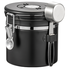 FANCY LIFE 咖啡豆密封罐 1.5L 黑色, 1個