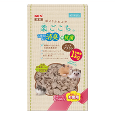 GEX 小動物柔軟原色棉紙墊料 天然消臭抗菌, 1kg, 1包