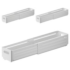 小麥購物 可伸縮重疊萬用收納盒 L2348 小號, 3個, 白色