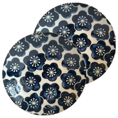 Ciao Li 僑俐餐瓷 輕量月梅花8.5深盤 日本製, 藍色, 2個, 2 件組圓盤