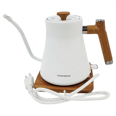 THOMSON 木紋手沖細口壺 304不鏽鋼內膽 1000W快速加熱, TM-SAK48 22.9 x 19.4 x 18.4cm 1030g, 800ml, 1個