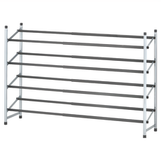 TRUELIFE OUTLET 質感四層伸縮鞋架，可容納20-24雙鞋, 黑灰, 1個