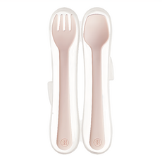 Simba 小獅王辛巴 美味學習叉匙組, 叉子 + 湯匙, 栗粉, 1組