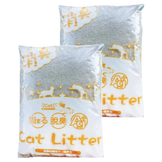 iCat 寵喵樂 嚴選細球砂 添加專利天然無毒植物萃取 全台獨家低粉塵 12LB, 2包, 無香味
