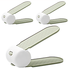 家用雙層立體調整鞋架 2種調節 防滑設計, 白綠色, 3個