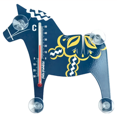 PLUTO DESIGN 造型溫度計 達拉木馬 藍色系 居家裝飾 溫度測量, 1個