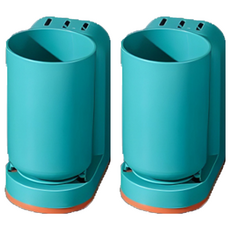 浴室創意撞色磁吸漱口杯，加大置物空間，免安裝免打孔, 薄荷綠, 2組