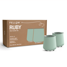 FELLOW Ruby洛比雙層真空陶瓷隨行杯禮盒組, 樂檸綠, 354ml, 1組