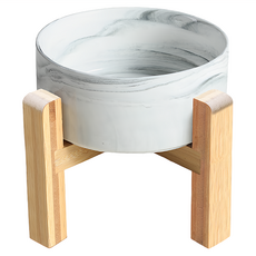 毛皇上 加高木架陶瓷碗 大, 大理石灰, 1個