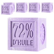 Theophile Berthon 薰衣草馬賽皂 300g｜法國經典馬賽皂 72%植物油 溫和保濕 舒緩香氛, 6個