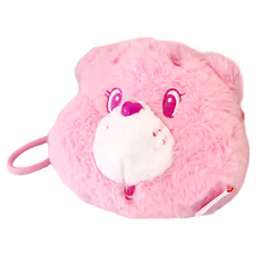 Care Bears 立體大頭造型絨毛可收納吊飾, 聚酯纖維材質，重量70克, 粉色, 12 x 13cm