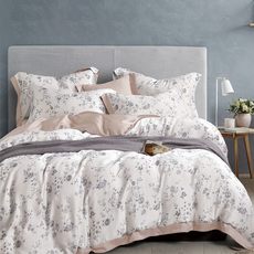 貝淇小舖 60支100%純天絲TENCEL 床包枕套三件組, 床包 + 枕套組, 雙人(床包152 x 188cm + 枕套45 x 72cm), 愛洛花園