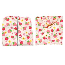 愛北鼻 兒童款加厚加強防水雨衣 花花小草莓 加高領口防水 M碼, 100~110cm