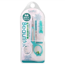 Lumina 露蜜雙色柄彎剪，白色/綠色，不鏽鋼材質，彎曲刀頭設計，安全保護蓋，精準修剪指甲邊緣死皮, 1支