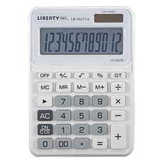利百代 12位元計算機 LB-5027CA, 大型LCD螢幕, 雙電源供應, 白色, 1台