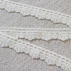 扇貝邊網紗蕾絲 270公分, 象牙白, 1條