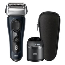 BRAUn 百靈 8系列 PRO 智美音波電動刮鬍刀 附智能清潔座 + 旅行收納盒, 8563cc, 霧面灰