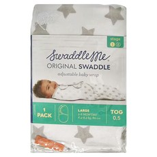 SwaddleMe 原創舒眠包巾, 可調節嬰兒包巾, 灰大星, 1個