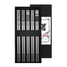 AHOYE 日式不鏽鋼筷子, ​單一顏色, 5雙, 不鏽鋼筷