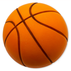 Ohbabylaugh 3D線條靜音7號球, 24公分 實心球體 彈力佳 回彈穩定, 1顆, 橘色