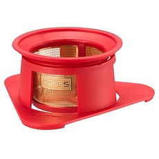 Cores 單人黃金濾杯-櫻桃紅 C211RD，純金電鍍304不鏽鋼，耐熱PP材質, 濾杯, 1個