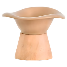 沐慕家居 馬卡龍色分體式寵物碗, 陶瓷材質, 250ml容量, 奶咖斜口, 1個