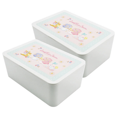 收納王妃 三麗鷗 濕紙巾盒, 雙子星野餐, 2個