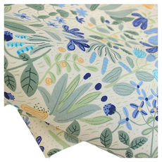 Reuhome 花紋布料 100%棉, 110 x 180cm, 藍色, 1件