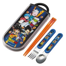 Skater AG抗菌三合一餐具組, 筷子 + 叉子 + 湯匙 + 筷盒, 七龍珠, 1套