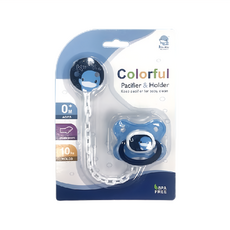 KU.KU Duckbill 酷咕鴨 繽紛樂奶嘴鍊 較大型安撫奶嘴, 全塑鋼製成, 承受10kg拉力, 6個月以上, 藍色, 1組