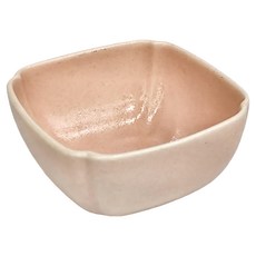 美濃燒 折角 方形 醬料缽 6.3x6.3xH3.6cm 陶瓷, 粉色, 1個